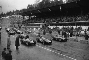 The start of the Francorchamps Grand Prix in Belgium, June 3, 1956